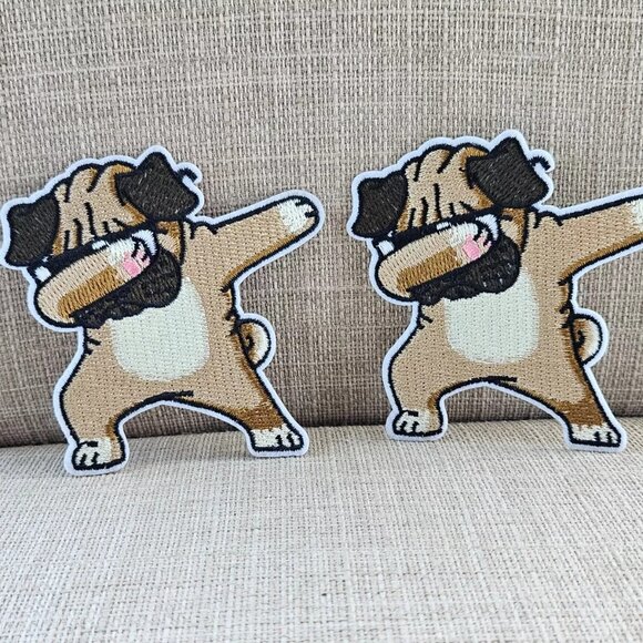 Lot of 2 Patches DOG Dance Iron On Patches Multi Color Embroidery Patches - Picture 10 of 10